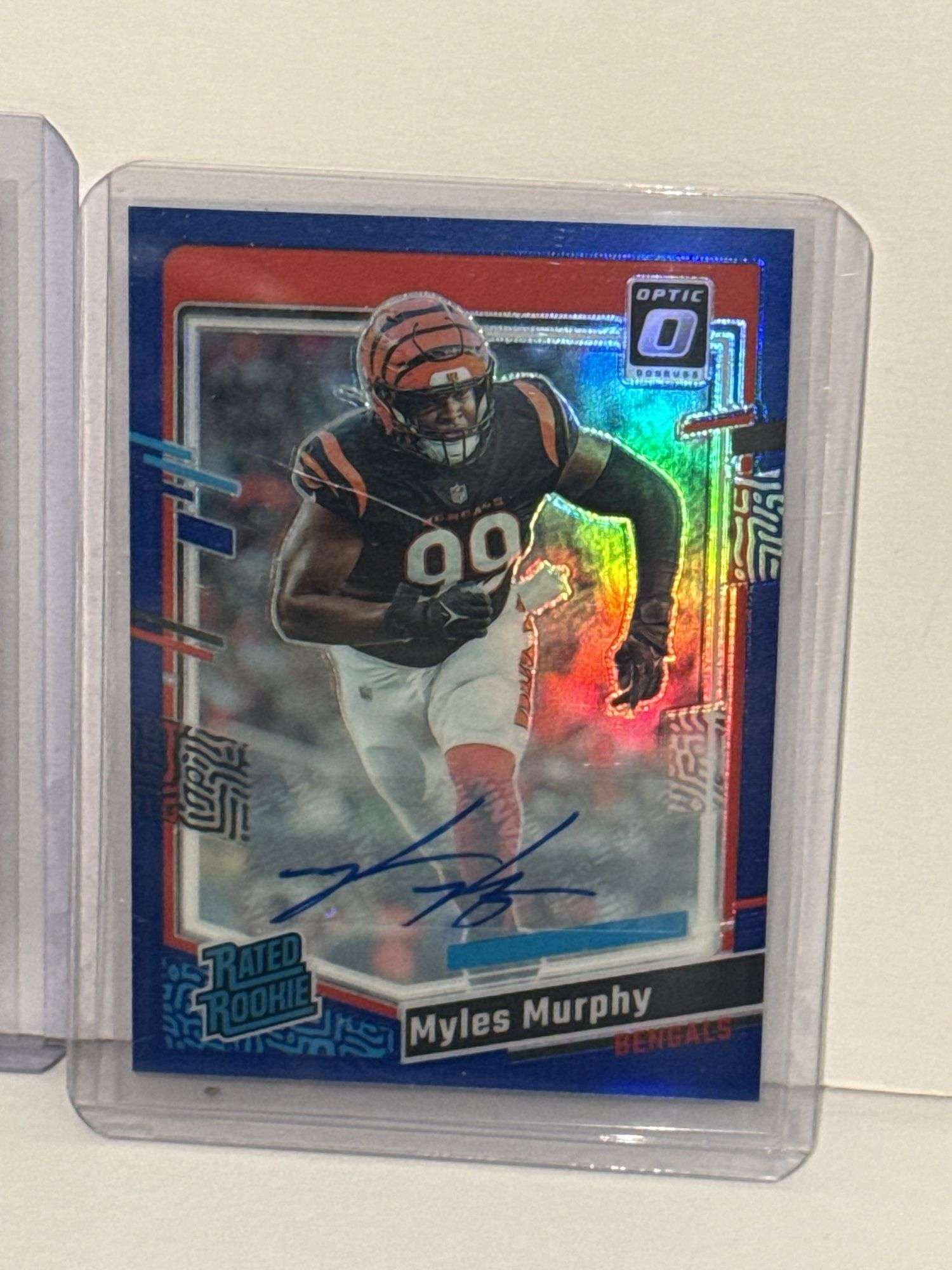 2023 Donruss Optic Myles Murphy Autographed Blue Refractor RC (#’d 80/99), 2022 Donruss Elite David