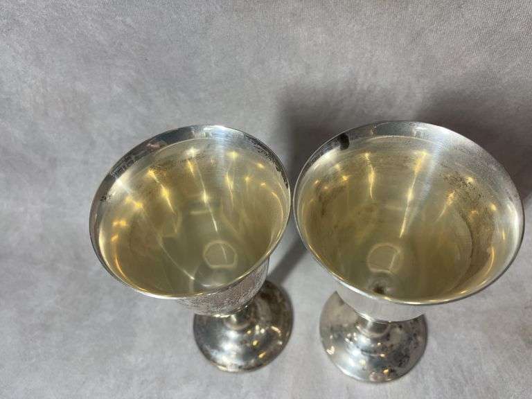 Wallace Sterling Wine Goblets, 9 oz total weight