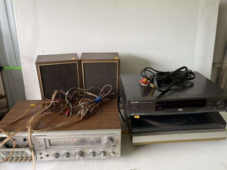 Record Player, DVD Player, Radio/Cassette Player, Speakers