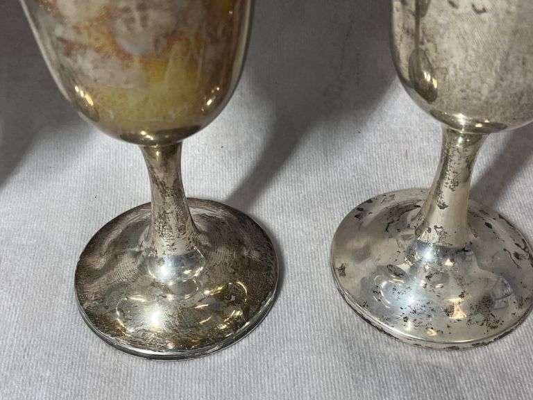Wallace Sterling Wine Goblets, 1 lb. 2 oz total weight