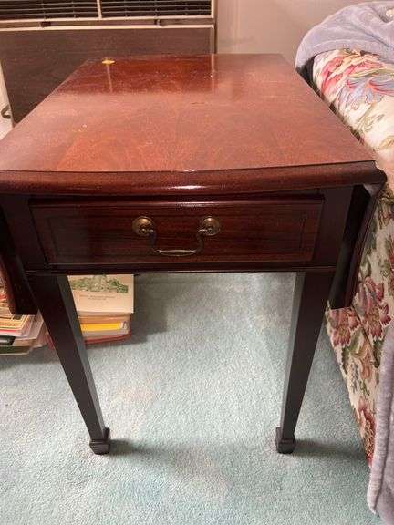 (2) Mersman Wooden Drop Leaf End Tables