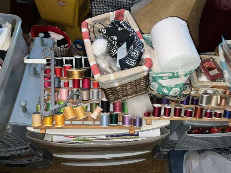 LARGE LOT OF SEWING SUPPLIES, ORGANIZERS FULL
