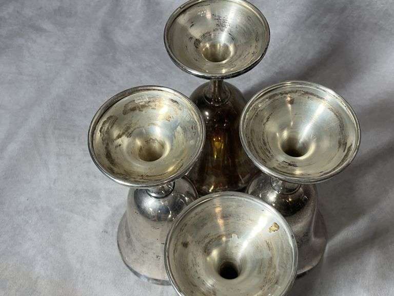 Wallace Sterling Wine Goblets, 1 lb. 2 oz total weight