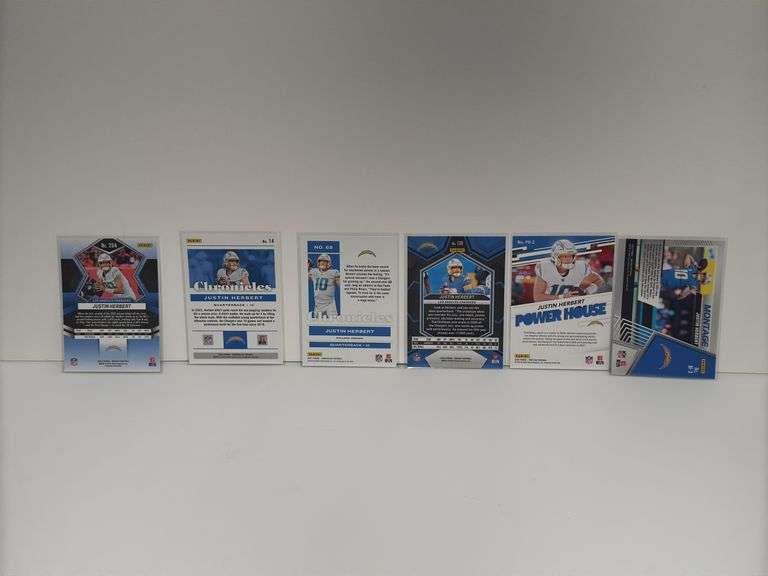 Assortment of Justin Herbert Sports Cards (6 Cards Total)