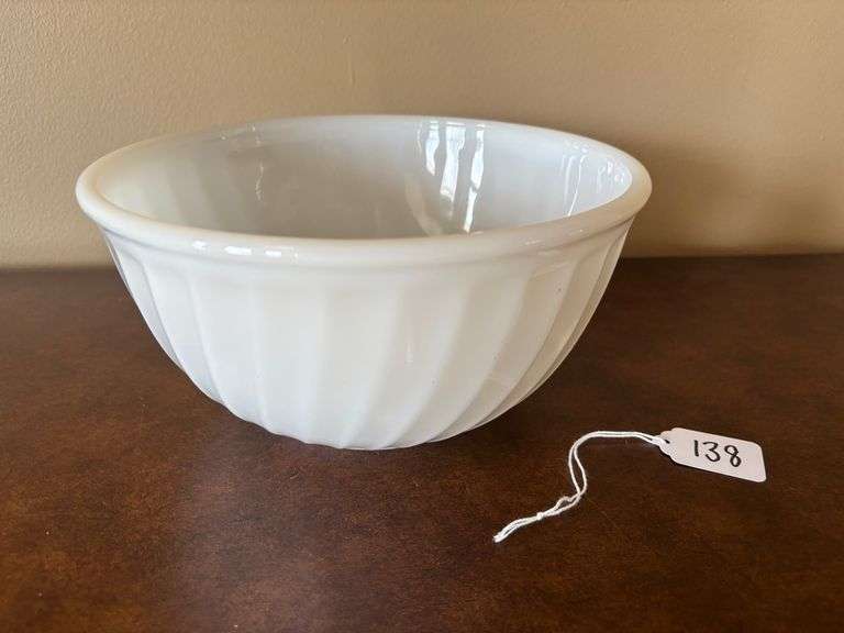Fire King White Swirl Mixing Bowl