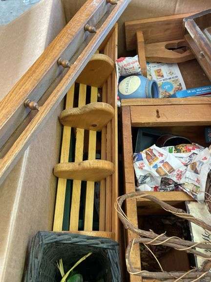 WOODEN SHELVES AND HOOKS