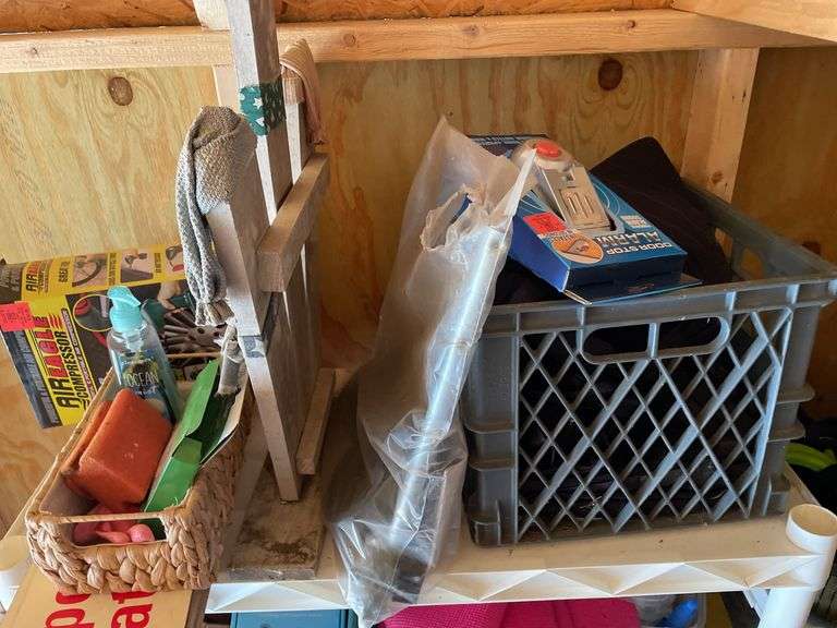 PLASTIC SHELF AND ALL CONTENTS PICTURED