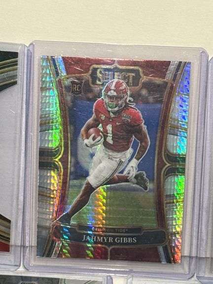 2023 Panini Select Jahmyr Gibbs RC, (2) 2023 Panini Prizm Sam LaPorta RC, (2) 2023 Panini Mosaic Sam