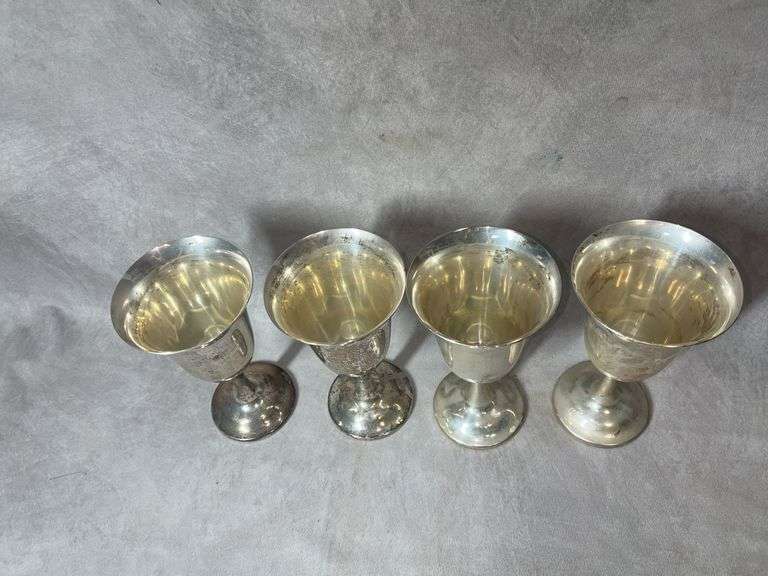 Wallace Sterling Wine Goblets, 1 lb. 1 oz total weight
