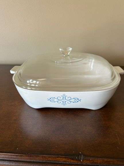 CorningWare Blue Filligree Browning Skillet with Lid
