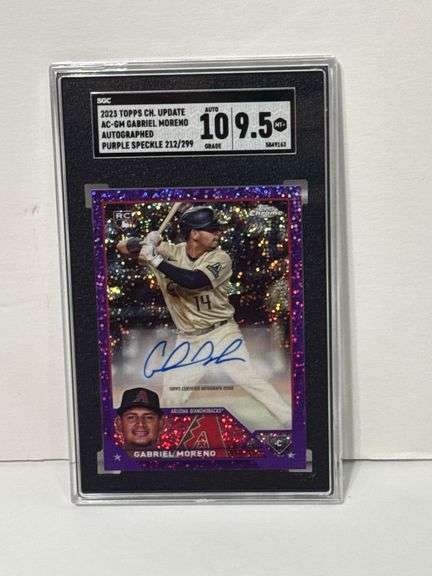 2023 Topps Chrome Update Gabriel Moreno Purple Speckle Autograph #212/299 (SGC 9.5, Auto 10)