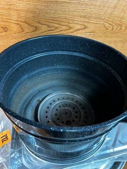 ENAMEL WARE CANNER & SERVING ITEMS