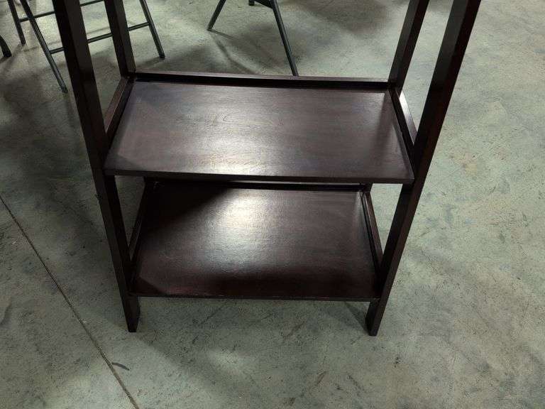 Wooden shelving rack - 26" wide, 17" deep, and 72" tall
