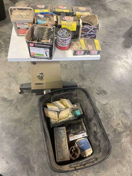 Tote of nails - many in original boxes