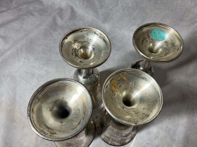 Wallace Sterling Wine Goblets, 1 lb. 1 oz total weight