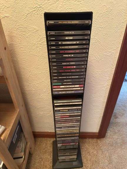 WOODEN DISPLAY SHELF, WALL SHELVES, DECOR, CD'S, AND MORE