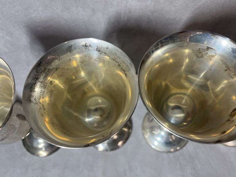 Wallace Sterling Wine Goblets, 1 lb. 1 oz total weight