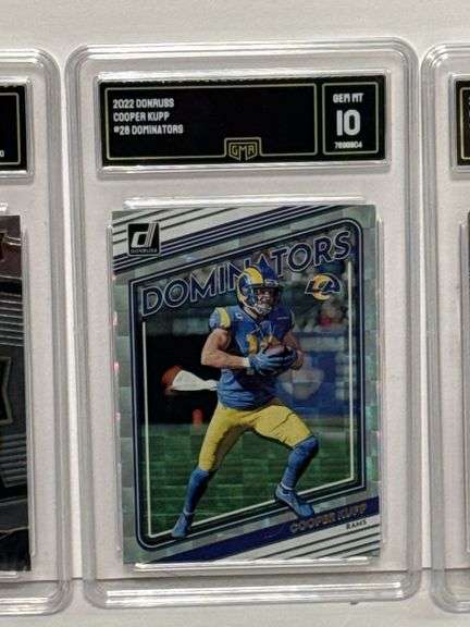 2022 Select Garrett Wilson Concourse Rookie (GMA 9), 2022 Donruss Cooper Kupp Dominators (GMA 10), a
