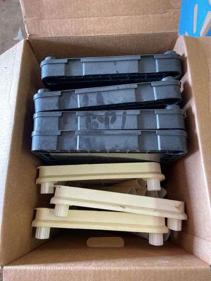 PAIR OF PLASTIC SHELVES