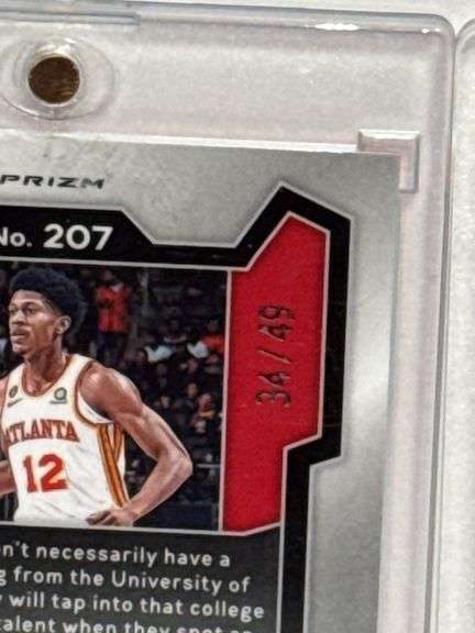 2021 Panini Prizm Scottie Barnes RC, 2023 Panini Prizm Orange Refractor De’Andre Hunter, and 2023 Pa