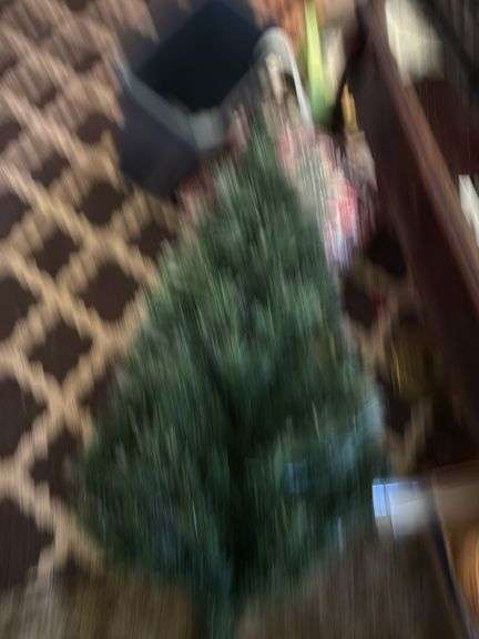 COFFEE TABLE, CIGARETTE MACHINE, CHRISTMAS TREE AND DECOR