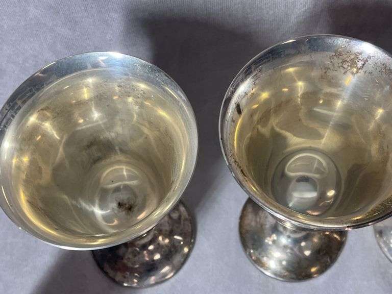Wallace Sterling Wine Goblets, 1 lb. 2 oz total weight