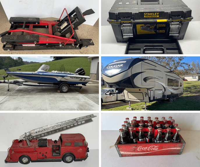 Nitro Sport Boat, Cougar Fifth Wheel Camper, Tools, Harley Davidson Gear, Antiques, Collectibles (WV)