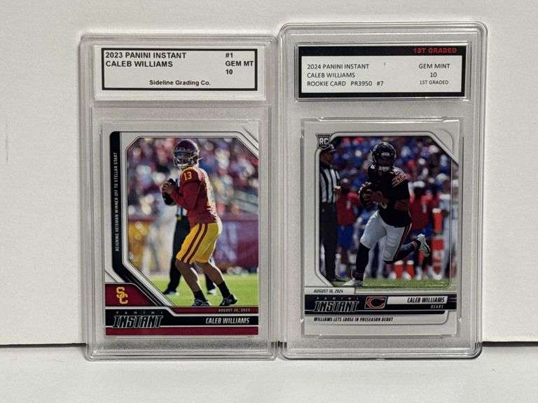 2024 Panini Instant Caleb Williams RC (Gem Mint 10) and 2023 Panini Instant Caleb Williams (Gem Mint