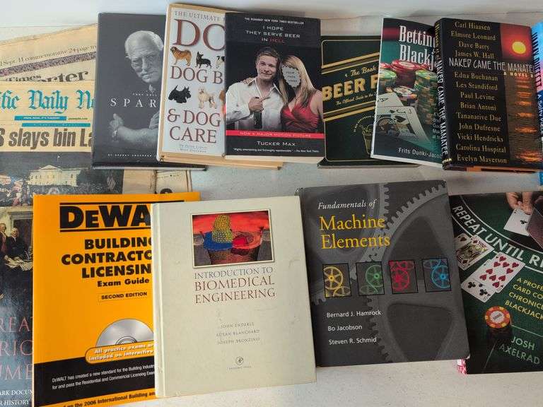 Miscellaneous books and frames photographs