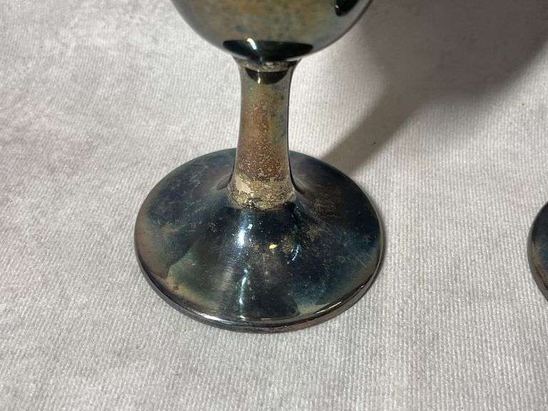 Wine Goblets, Possibly Sterling, 9 oz total weight
