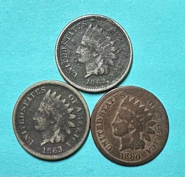 Lot of Three Indian Head Cents