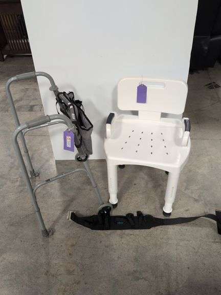 Shower chair, Guardian walker, and safety belt