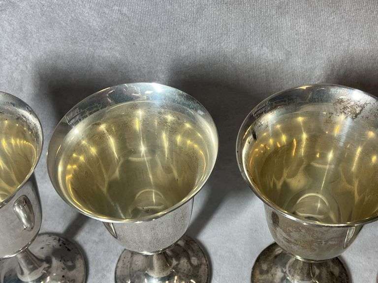 Wallace Sterling Wine Goblets, 1 lb. 2 oz total weight