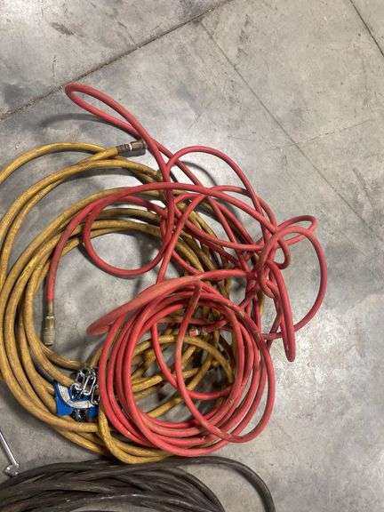 (2) air hoses and electrical wiring with outlet box