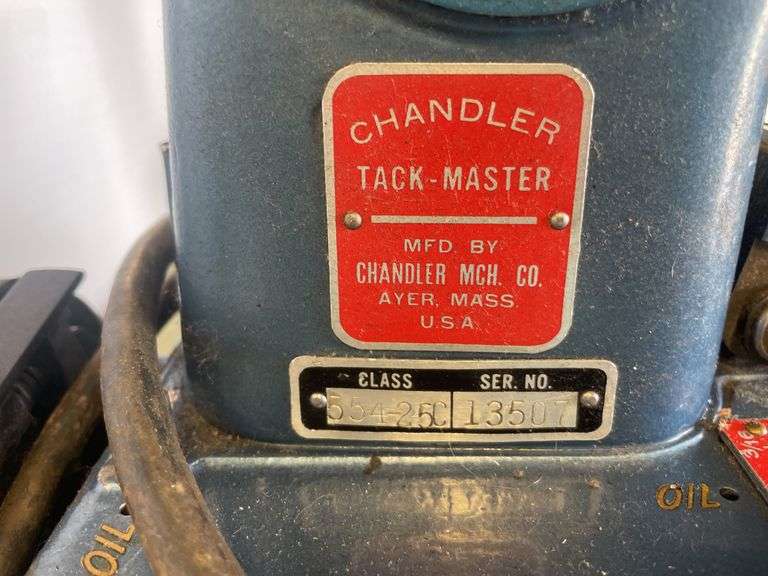 Chandler Tack-Master bar tacker industrial sewing machines with foot pedals
