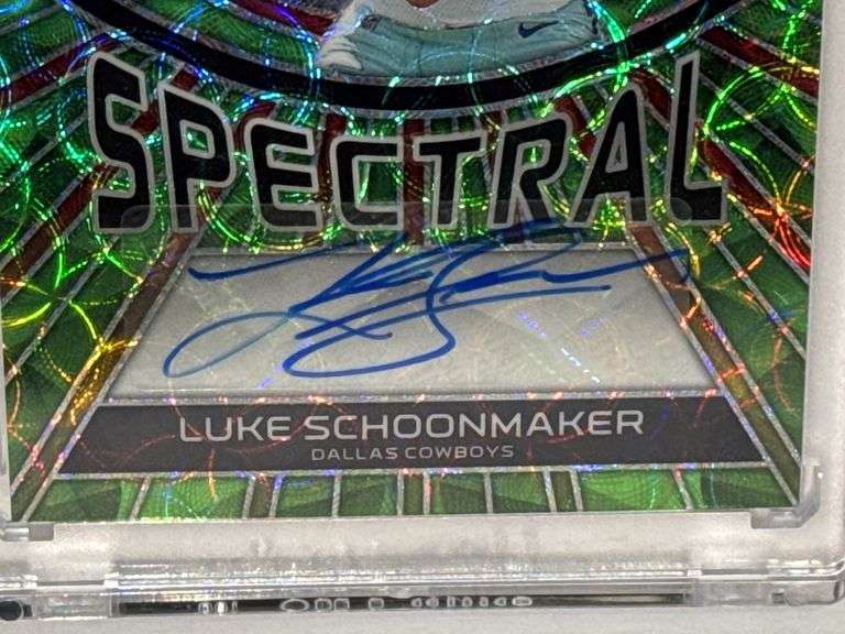 2023 Panini Spectra Spectral Signatures Luke Schoonover Neon Green Autographed Card