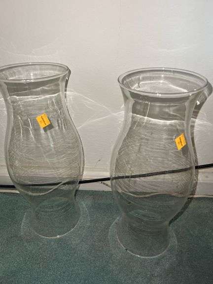 (2) Glass Oil Lamp Globes