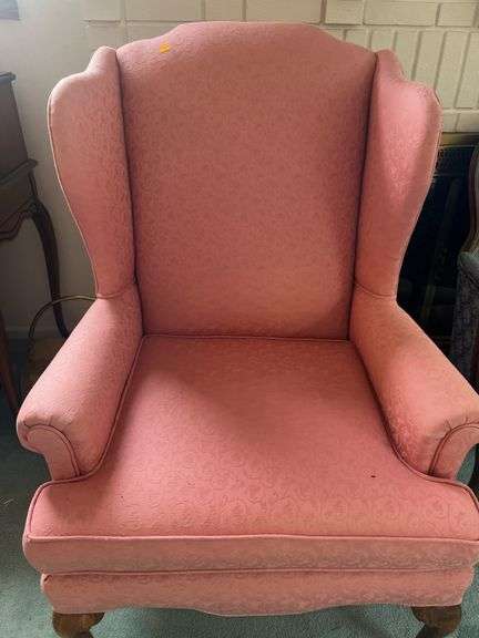 Pink Vintage Wingback Chair