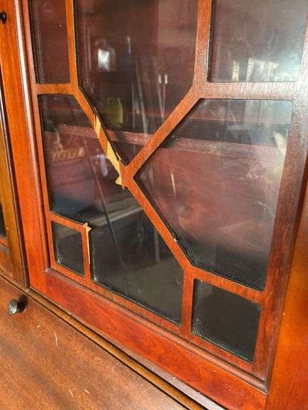 VINTAGE SECRETARY DESK WITH CHINA HUTCH