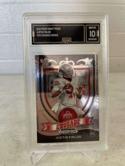 2021 Prizm Draft Picks Justin Fields #163 Crusade Rookie PSA 10