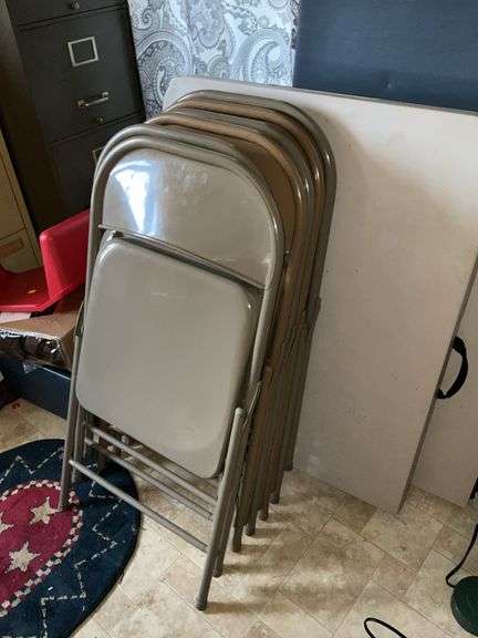 3-FOLDING TABLES, CARD TABLE, AND FOLDING CHAIRS