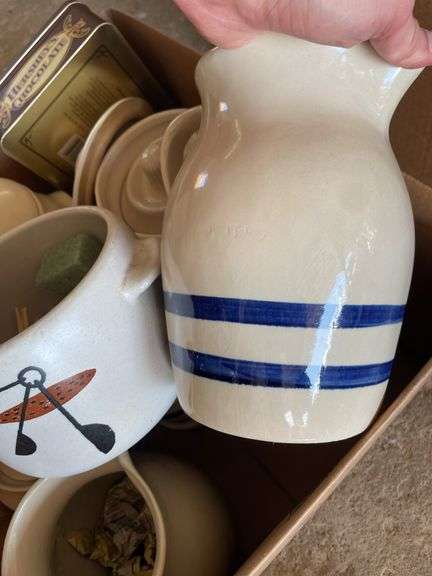 VARIETY OF STONEWARE PITCHERS AND CANISTERS