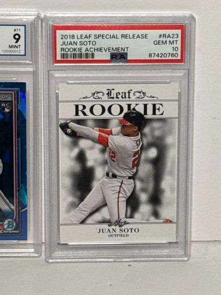 2024 Bowman Chrome Sapphire Wyatt Langford (NICE 9) and 2018 Leaf Special Release Juan Soto Rookie A