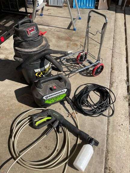 SHOP-VAC, PRESSURE WASHER, METAL ROLLING CART