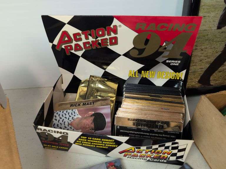 Assortment of racing cards and framed picture