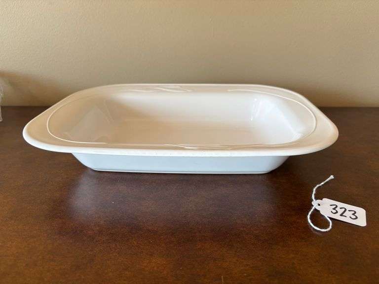 CorningWare L-15 Casual Elegance White Open Roaster
