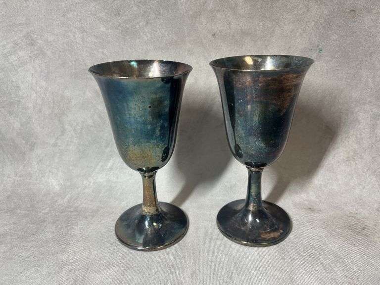 Wine Goblets, Possibly Sterling, 9 oz total weight