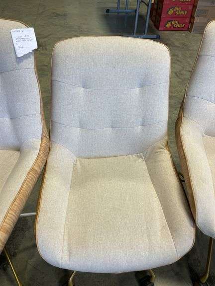 (3) matching rivet celine upholstered home office task chairs