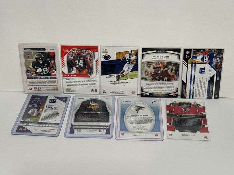 Assortment of NFL Elite Running Backs Sports Cards (8 Cards Total)