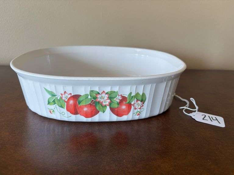 CorningWare Apple and French White Casserole Dish